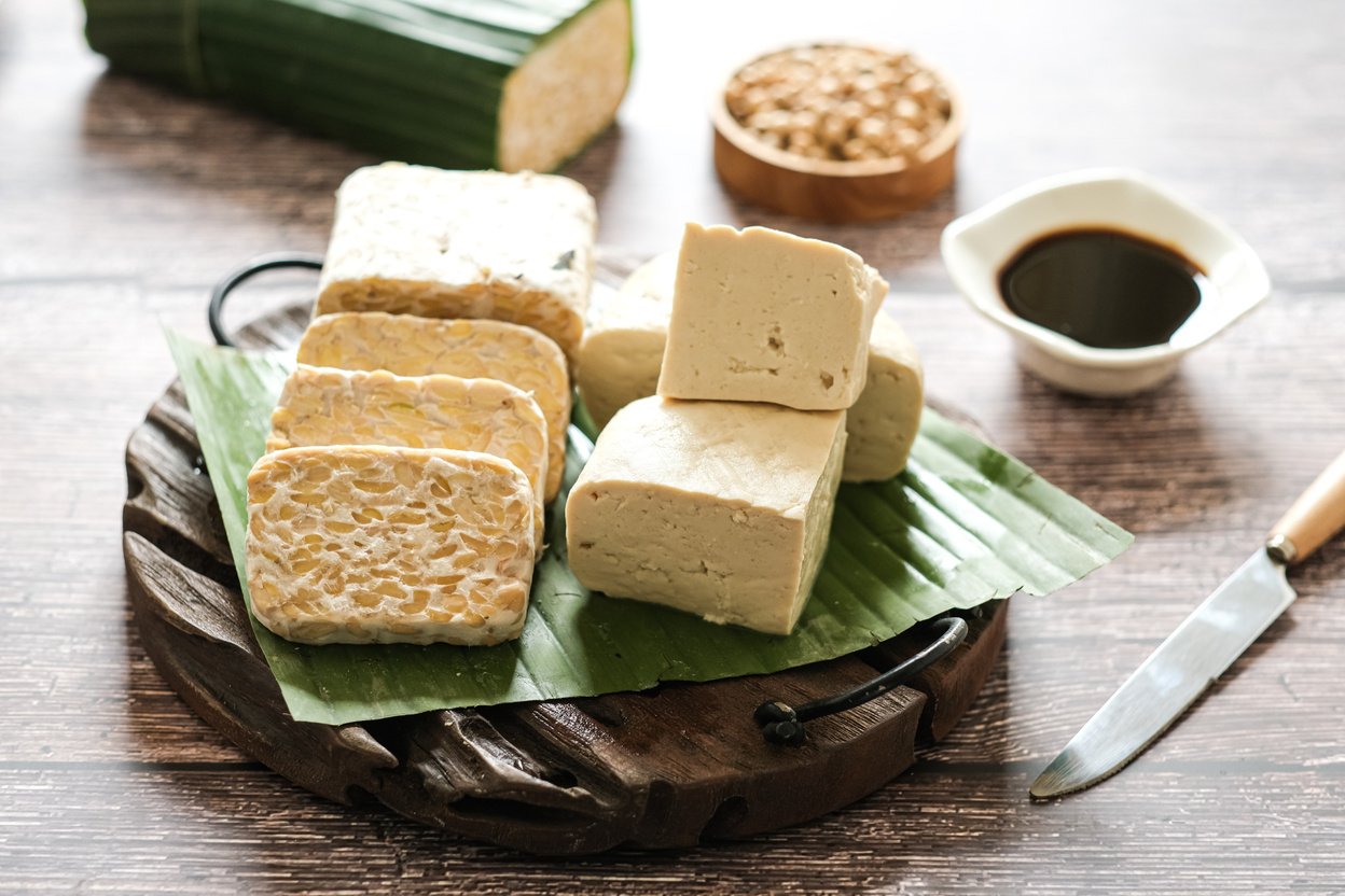 tempeh, tofu and sweet soy sauce